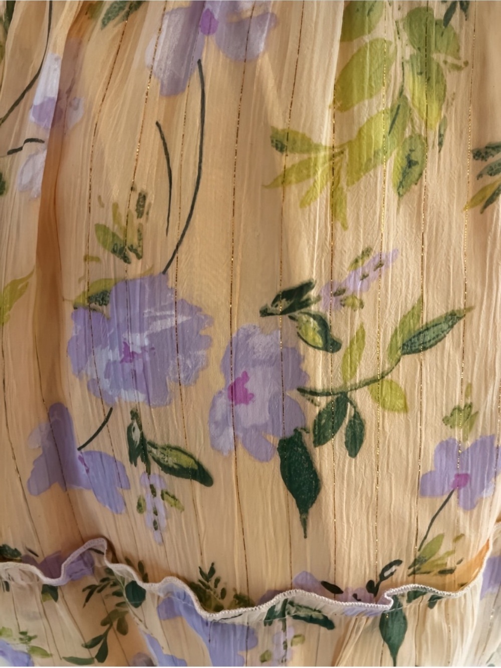 Light Peach/Purple Floral Midi Dress - Picture 8 of 12
